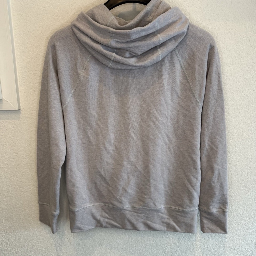 The North Face Terry Hoodie Womens XS Gray Pullover Kangaroo Pocket Logo - Picture 8 of 9